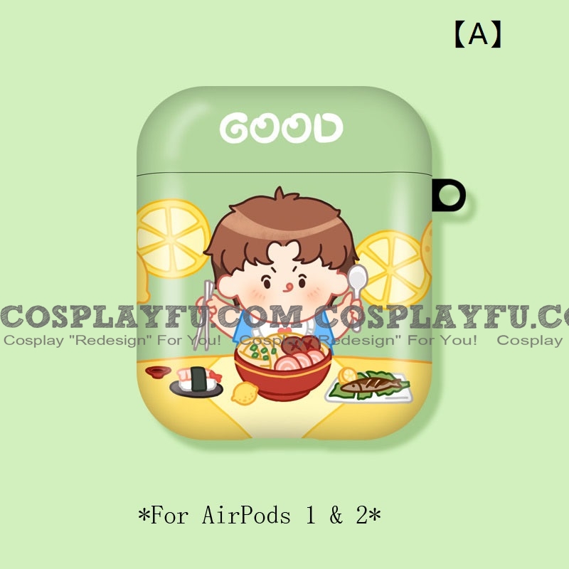 Lovely Boy with Noodles | Airpod Case | Silicone Case for Apple AirPods 1, 2, Pro (81525)